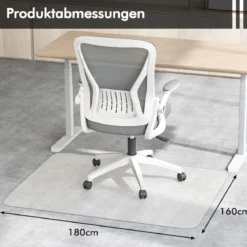 180 x 160 cm Bürostuhlunterlage Transparente PVC-Bodenschutzmatte Bodenschutzmatte