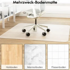 180 x 160 cm Bürostuhlunterlage Transparente PVC-Bodenschutzmatte Bodenschutzmatte