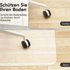 180 x 160 cm Bürostuhlunterlage Transparente PVC-Bodenschutzmatte Bodenschutzmatte