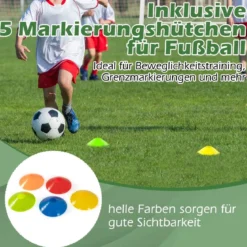 245 x 180 cm Fußballtor mit Hochfestem Netz & 6 Erdspießen Wetterfestes Tor Fußballtraining