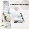 160 x 40 cm Ganzkörperspiegel 2 in 1 Standspiegel & Wandspiegel aus bruchsicherem Glas Silber