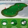 300 x 150 cm Golf Puttingmatten Professionelle Golf-Übungsmatte mit 3 Löchern und Golfbällen für Zuhause Grün