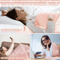 150 x 200 cm Heizdecke mit Abschaltautomatik & Timer & Überhitzungsschutz Wärmedecke Rosa