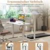 120 x 60 cm Höhenverstellbarer Schreibtisch mit Haken Elektrischer Stehschreibtisch Weiß