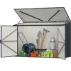 193 x 86cm Metall Outdoor Geräteschuppen wetterfest & rostfrei farbbeschichteter Stahlschuppen mit abschließbarer Tür Grau