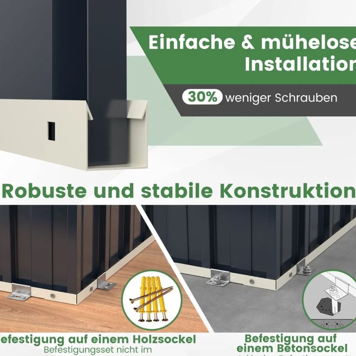 193 x 86cm Metall Outdoor Geräteschuppen wetterfest & rostfrei farbbeschichteter Stahlschuppen mit abschließbarer Tür Grau