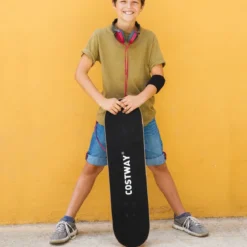 80 x 20 cm Skateboard für Anfänger mit 7-lagigem Ahornholz-Deck Schwarz