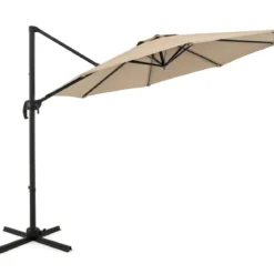 300 x 300 cm Sonnenschirm mit Kurbel 360° Drehbarer Ampelschirm Gartenschirm Marktschirm
