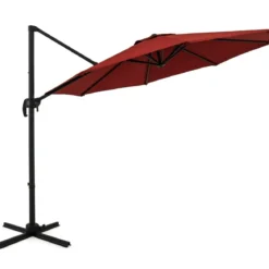 300 x 300 cm Sonnenschirm mit Kurbel 360° Drehbarer Ampelschirm Gartenschirm Marktschirm