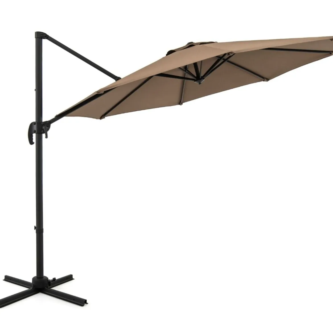 300 x 300 cm Sonnenschirm mit Kurbel 360° Drehbarer Ampelschirm Gartenschirm Marktschirm