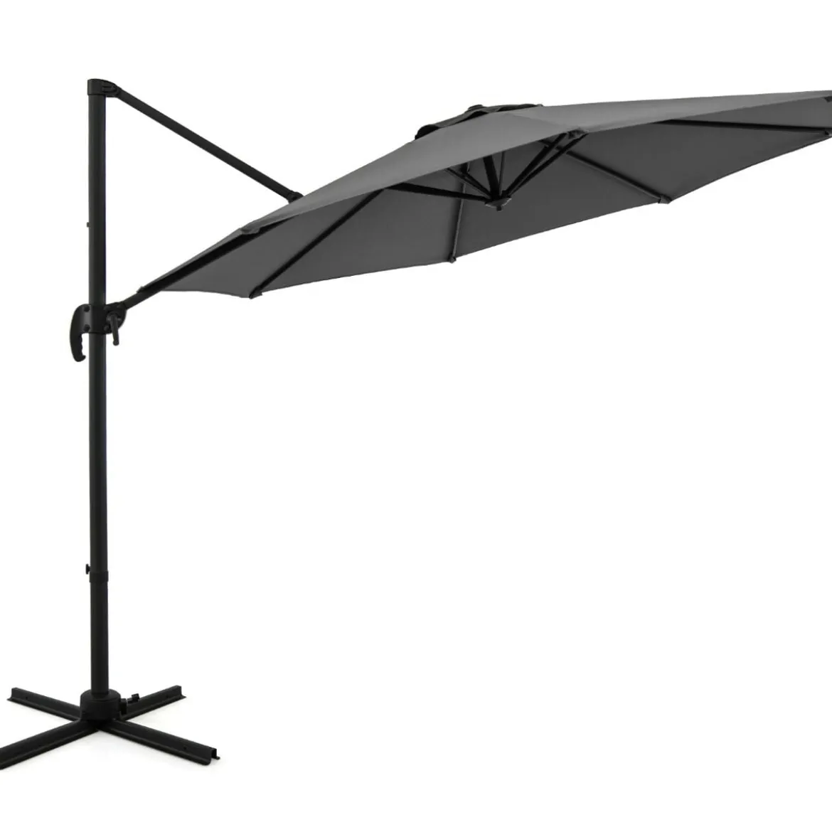300 x 300 cm Sonnenschirm mit Kurbel 360° Drehbarer Ampelschirm Gartenschirm Marktschirm