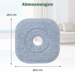 26,5 x 26,5 cm 6-teiliges Ersatz-Moppkopf-Set Mikrofasermopp Ersatzbezug abnehmbarer Wischmopp Grau