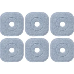 26,5 x 26,5 cm 6-teiliges Ersatz-Moppkopf-Set Mikrofasermopp Ersatzbezug abnehmbarer Wischmopp Grau