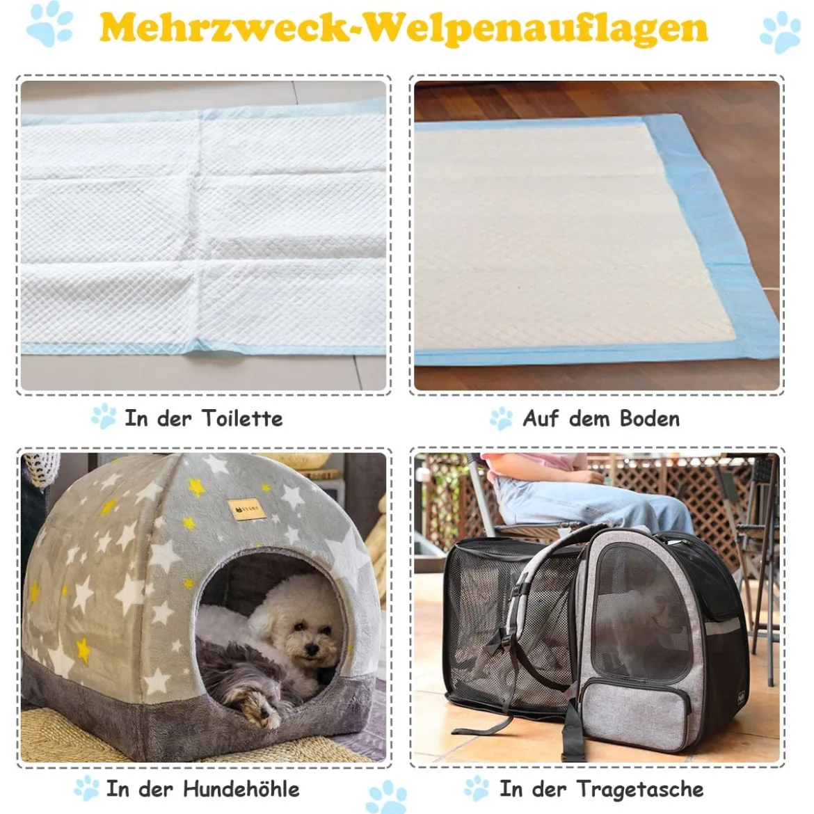 75 x 90 cm Trainingunterlage Hunde Welpenunterlage Puppy Hygieneunterlagen 100 Stück