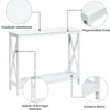 X-förmiger Schmaler Konsolentisch mit 2 Etagen 100 x 30 x 80 cm Weiß