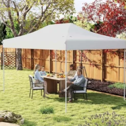 3 x 4,5 m Faltpavillon mit Rollentasche & 4 Seilen Höhenverstellbarer Pop Up Pavillon Gartenpavillon