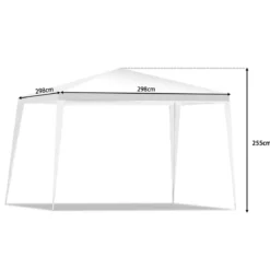 3 x 3 m Faltpavillon Partyzelt Gartenzelt mit Heringen & Windseilen Weiß