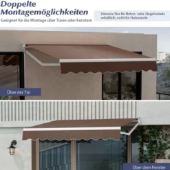 3 x 2,5 m Gelenkarmmarkise Sonnenmarkise Balkonmarkise Terrassenmarkise Klemmmarkise mit UV- und wasserbeständigem Material