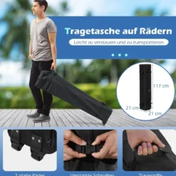 3 x 3 M Pavillon mit 4 Abnehmbaren Seitenwänden Gartenzelt inkl. Rolltasche 8 Heringe 4 Anker Weiß