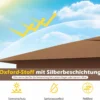 3,5 x 3,5 M Pavillon One Push Höhenverstellbar mit Moskitonetz Doppeldach Tasche für Garten Camping Braun