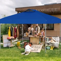 3 x 3 m Pavillon Wasserdichter Faltpavillon UV-Schutz 50+ Partyzelt Faltzelt Gartenpavillon Blau