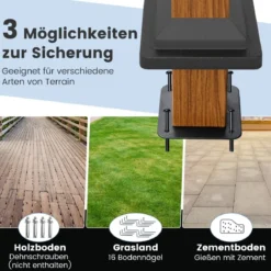 3,6 x 3 m Pergola mit Ausziehbarem Dach Wasserdichter Stabiler Winterfester Pavillon