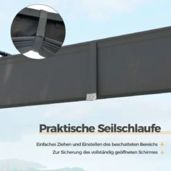 3,1 x 3,1 m Pergola mit Schiebedach Wasserdichter Pavillon Winterfester Gartenpavillon Grau