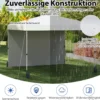 3 x 3 m Pop-up-Pavillon mit Seitenwand tragbarer Gartenpavillon inkl. Schattenspender mit Rolltasche Weiß