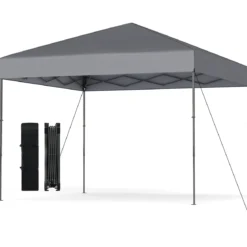 3x3 m Pop up Pavillon mit Tragetasche & UV50+ Höhenverstellbarer Faltpavillon Grau