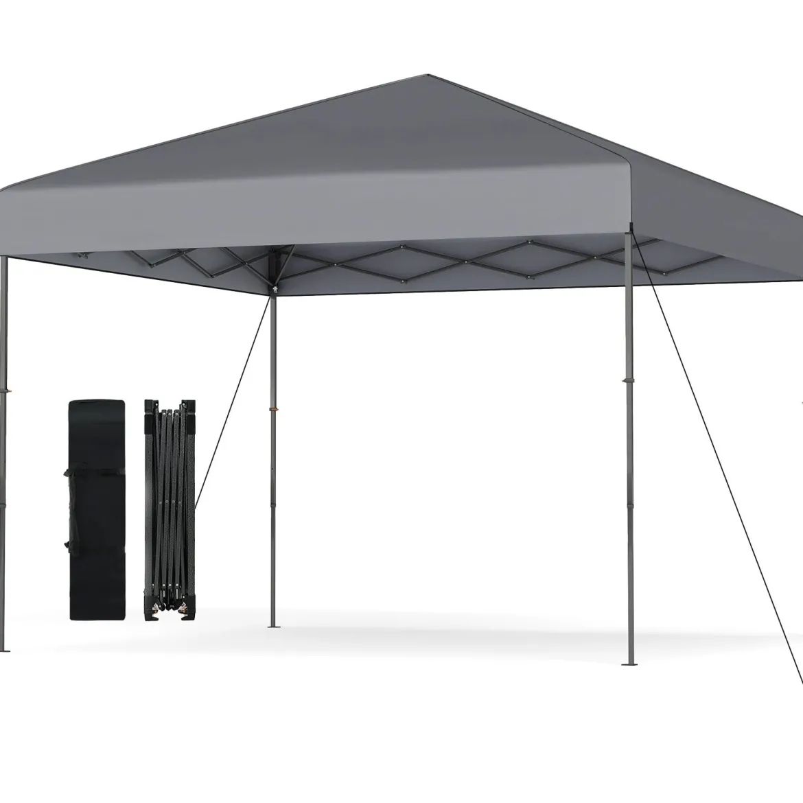 3x3 m Pop up Pavillon mit Tragetasche & UV50+ Höhenverstellbarer Faltpavillon Grau