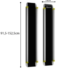 2 x Rollstuhlrampe bis 270 kg 91,5-152,5cm Teleskoprampe mit Antirutsch Belag Laderampe Rampe Alu
