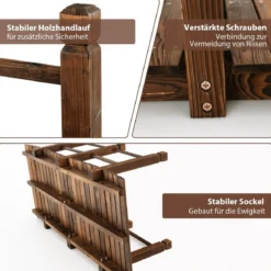 XXL Massive Holzbrücke Teichbrücke Garten Holzsteig 150cm