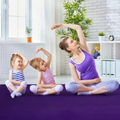 Yogamatte mit doppelseitigem rutschfestem Design & 2 verstellbaren Klettbändern Lila