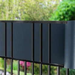 Zaunblende mit 20 Befestigungsclips Gartenzaun Abdeckung gegen Geräusche und Wind Dunkelgrau