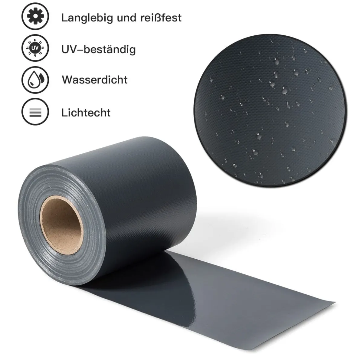 Zaunblende mit 20 Befestigungsclips Gartenzaun Abdeckung gegen Geräusche und Wind Dunkelgrau