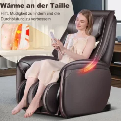 Zero Gravity SL Spur Massagestuhl Liegestuhl mit Ganzkörpermassage Rückenheizung Braun
