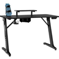 Z-förmig Gaming Tisch Computertisch PC Tisch Schreibtisch mit Licht