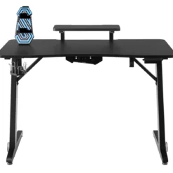 Z-förmig Gaming Tisch Computertisch PC Tisch Schreibtisch mit Licht