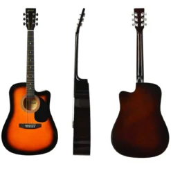41 Zoll Akustikgitarre Cutaway-Gitarre mit Anfängerset Professionelle Gitarre 39 x 12 x 104 cm