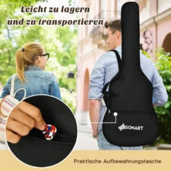 41 Zoll Akustikgitarre Cutaway-Gitarre mit Anfängerset Professionelle Gitarre 39 x 12 x 104 cm