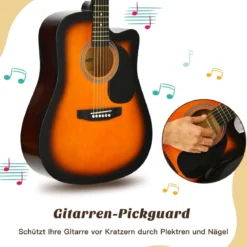 41 Zoll Akustikgitarre Cutaway-Gitarre mit Anfängerset Professionelle Gitarre 39 x 12 x 104 cm