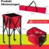 Zusammenklappbarer Tennisballwagen mit Rädern abnehmbarer Tasche Seitentaschen & Tragetasche tragbarer Ballwagen für 150 Tennisbälle Rot