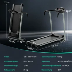 Zusammenklappbares Laufband mit 12 Voreingestellten Programmen 2PS Walking Pad