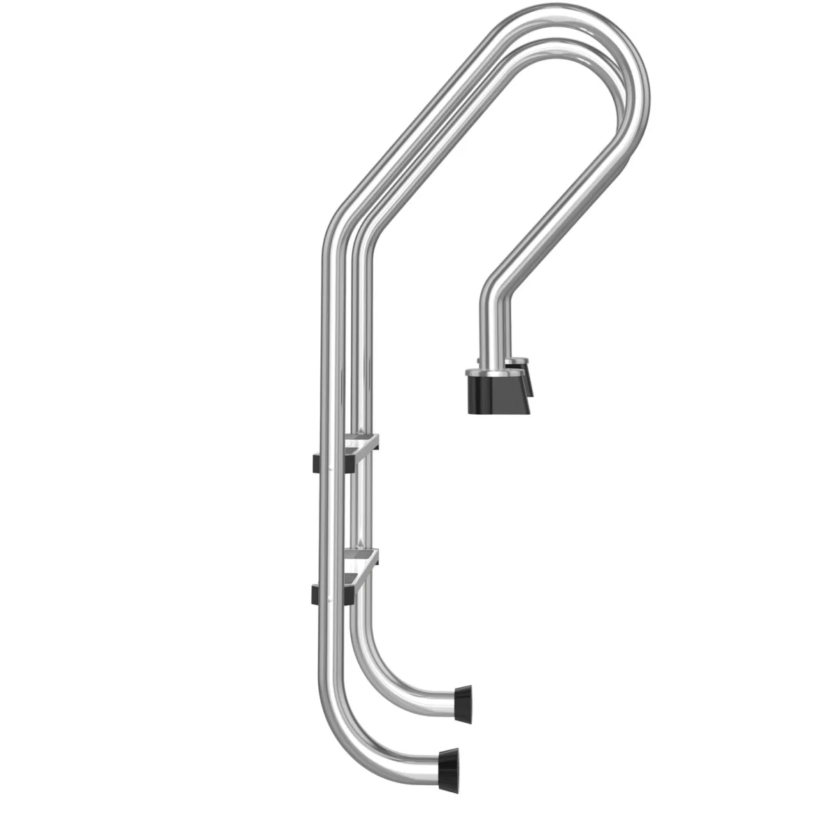 Zweistufige Schwimmbadleiter R-förmige Schwimmbadleiter Leiter mit Handlauffür Schwimmbäder Silber