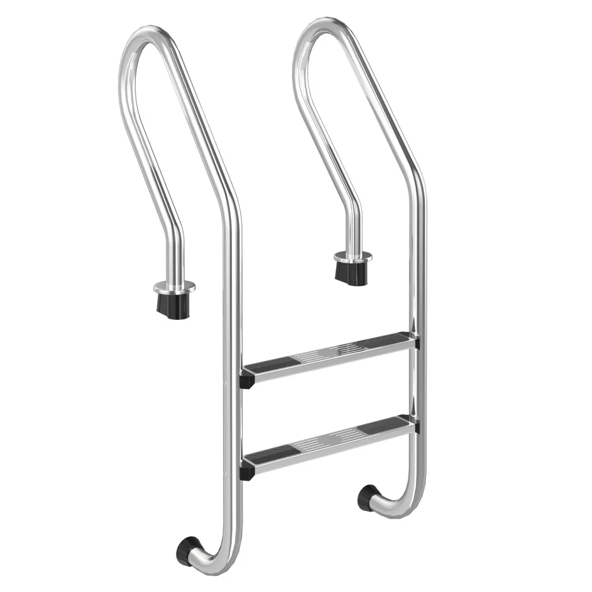 Zweistufige Schwimmbadleiter R-förmige Schwimmbadleiter Leiter mit Handlauffür Schwimmbäder Silber