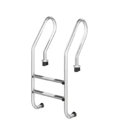 Zweistufige Schwimmbadleiter R-förmige Schwimmbadleiter Leiter mit Handlauffür Schwimmbäder Silber